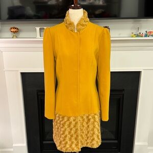 Insight New York Mustard Faux Fur Trim Coat – Size 4